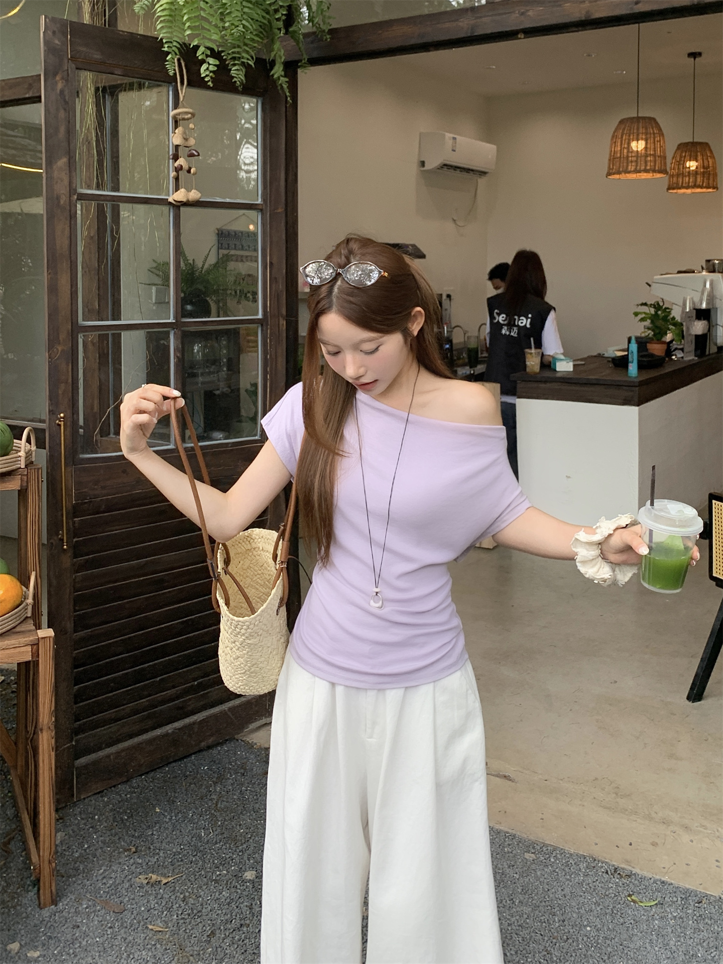 Women's Sweet Off-Shoulder Crop Top with Drawstring Waist