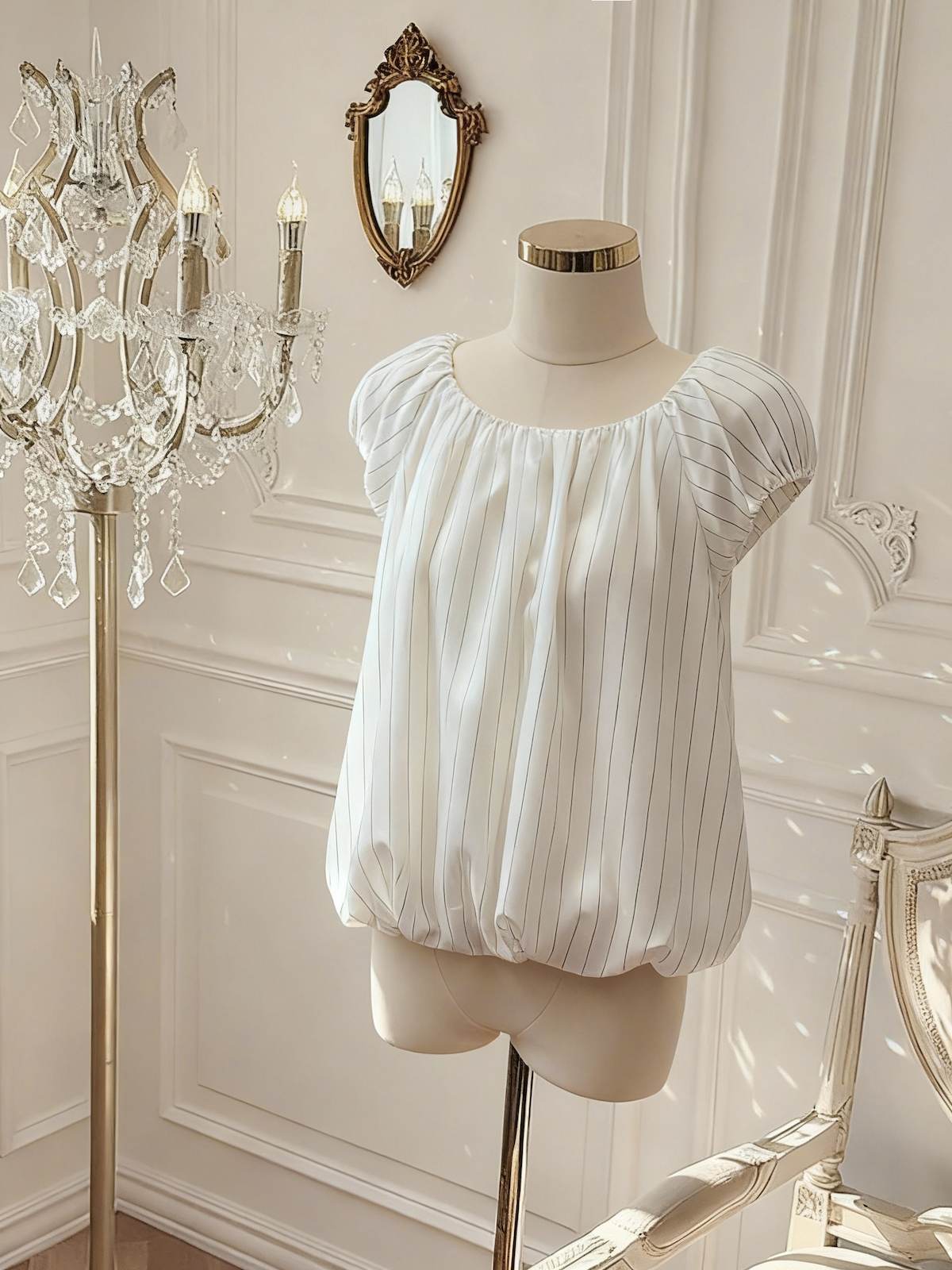 Women's Korean Style Striped Sleeveless Vest Shirt Short Sleeve Top